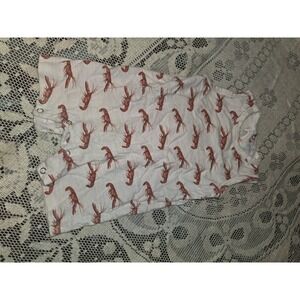 Velvet Fawn 3-6 Months Cream Lobster / Crawfish Tank Top Shortall Lil Lagniappe